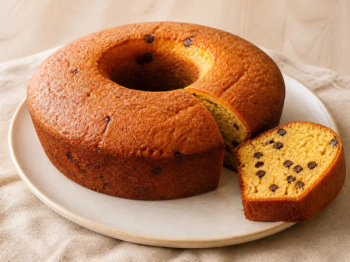 Bolo de Laranja com Pepitas de Chocolate