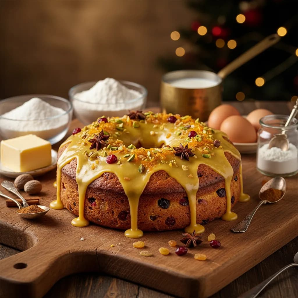 Bolo de Natal com Doce de Ovos