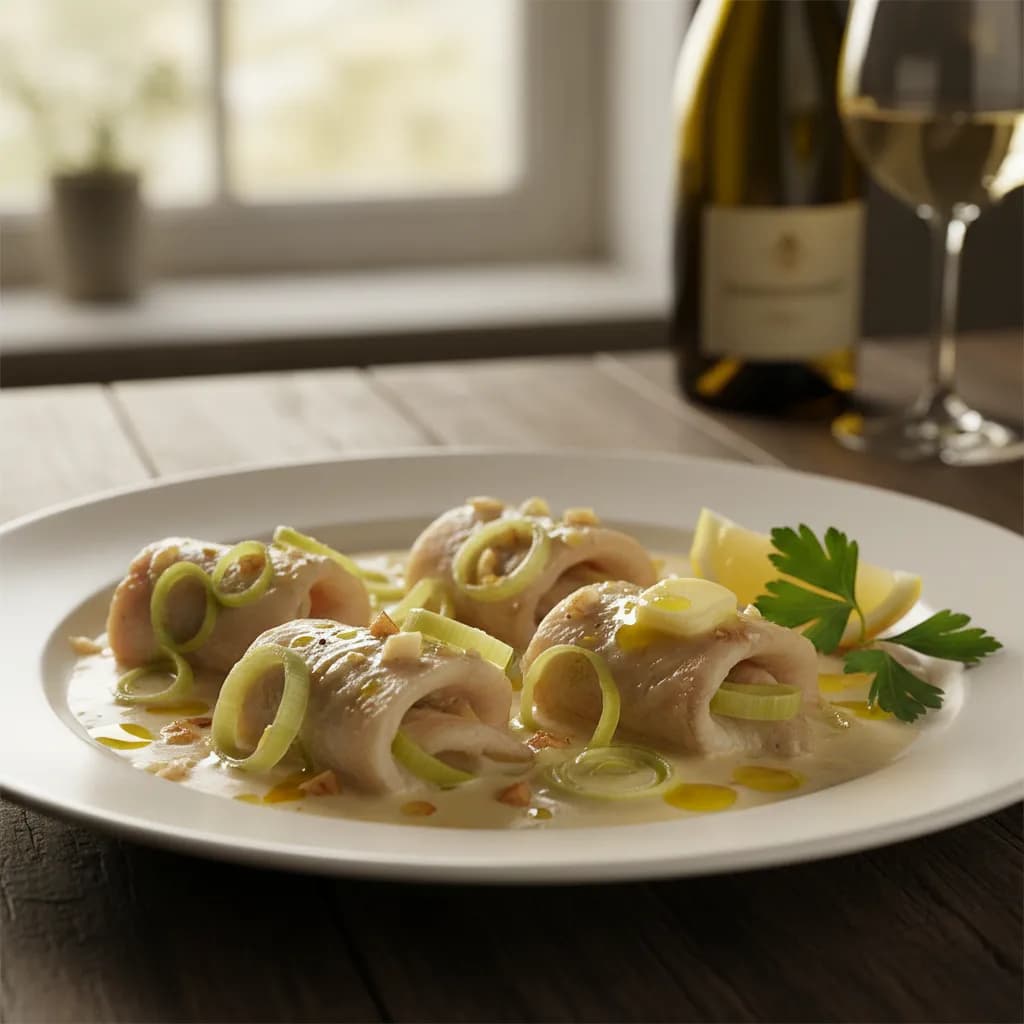 Filetes de Linguado com Alho Francês