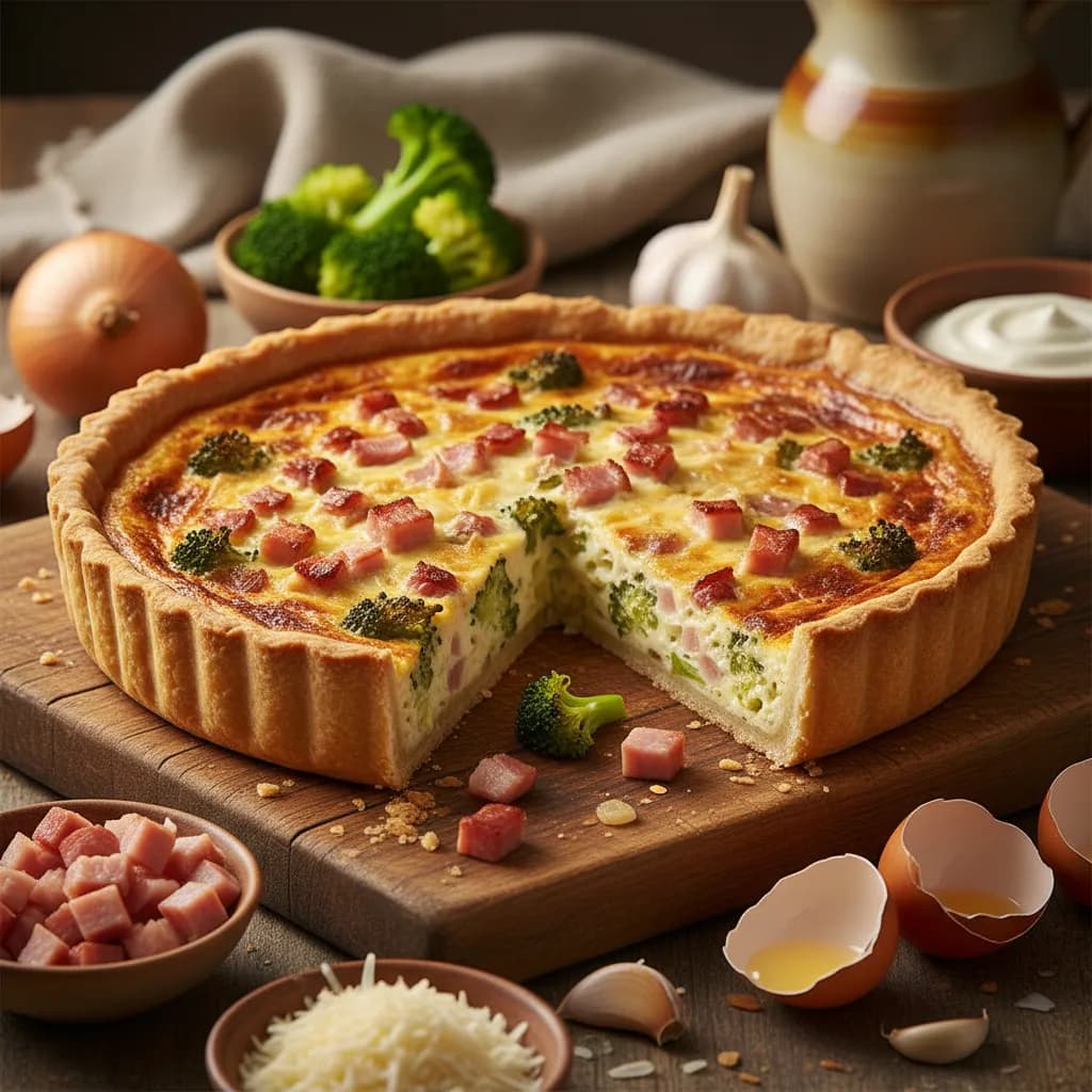 Quiche de Bacon e Brócolos