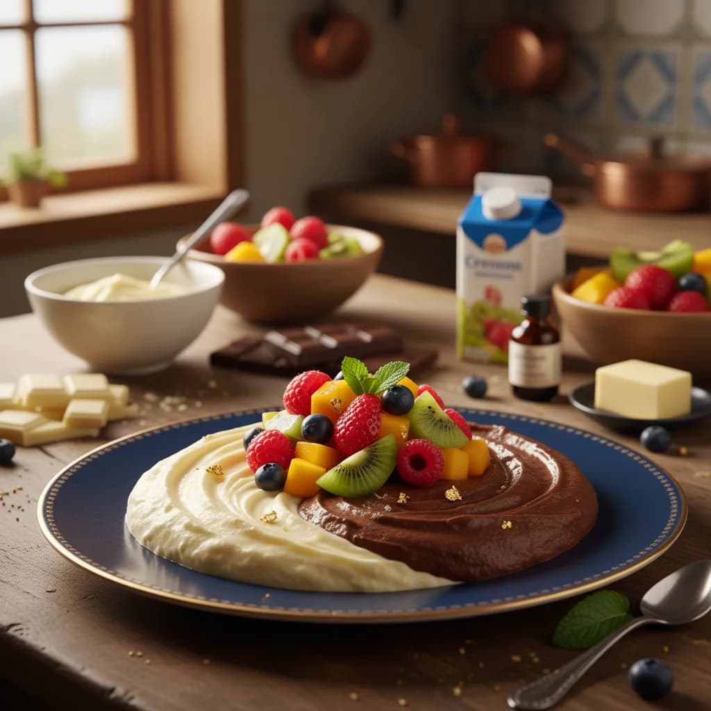 Branco e Negro com Misto de Frutas