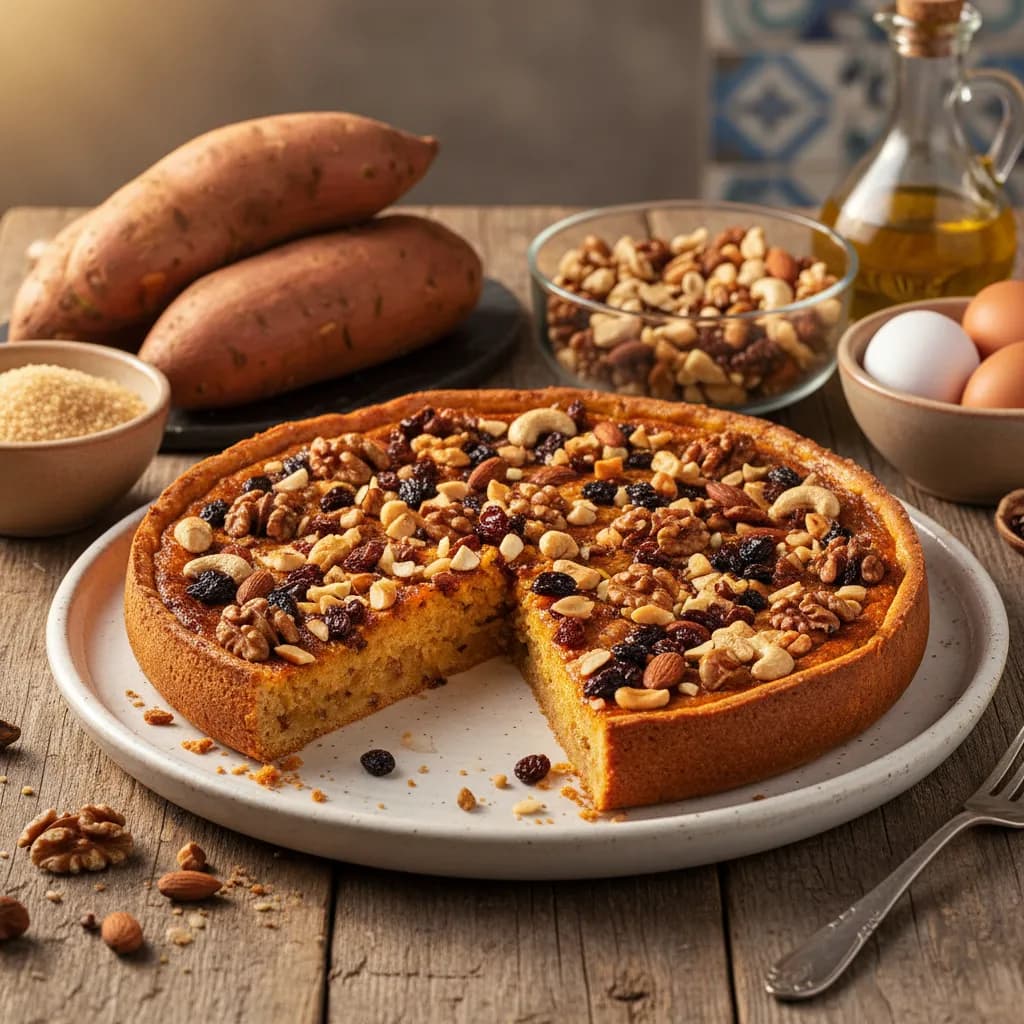 Tarte de Batata Doce e Frutos Secos