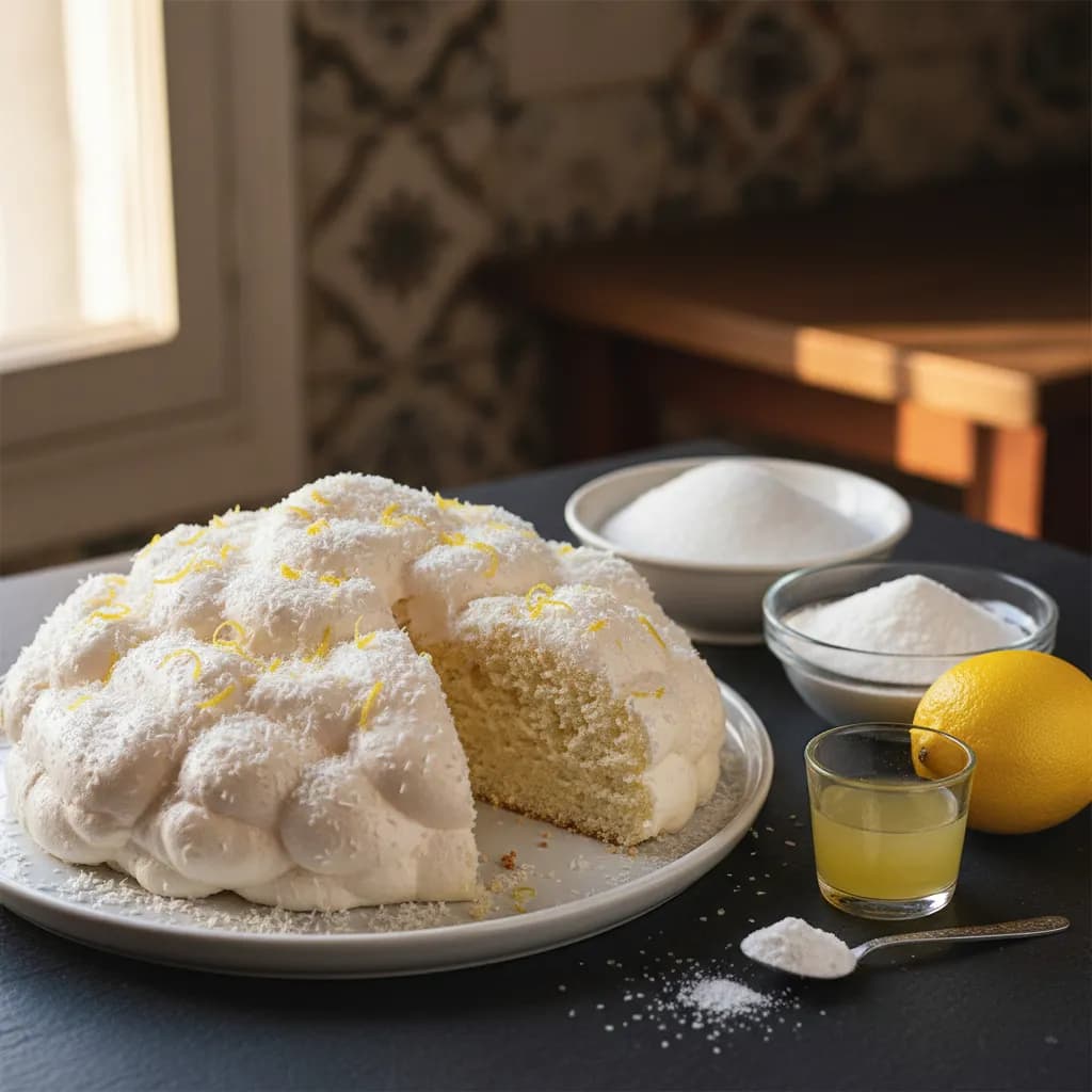 Bolo de Claras com Limão e Coco