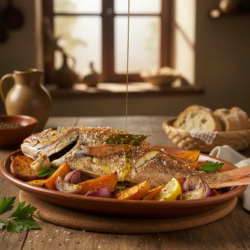Pargo Assado no Forno com Batata Doce