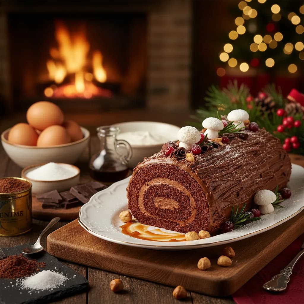 Tronco de Natal de Chocolate