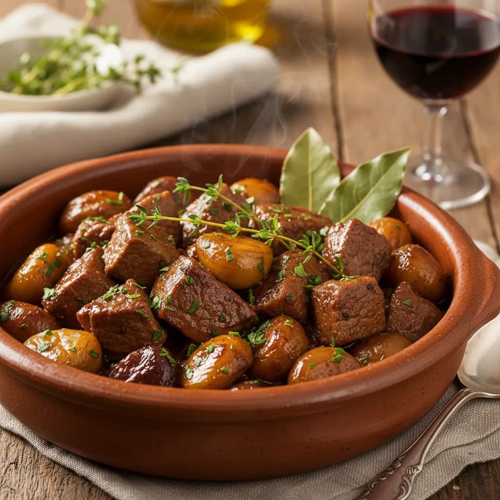 Borrego Guisado Com Castanhas