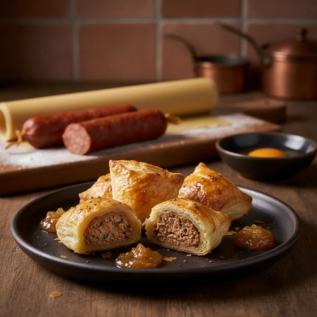 Folhadinhos de Alheira com Doce de Maçã