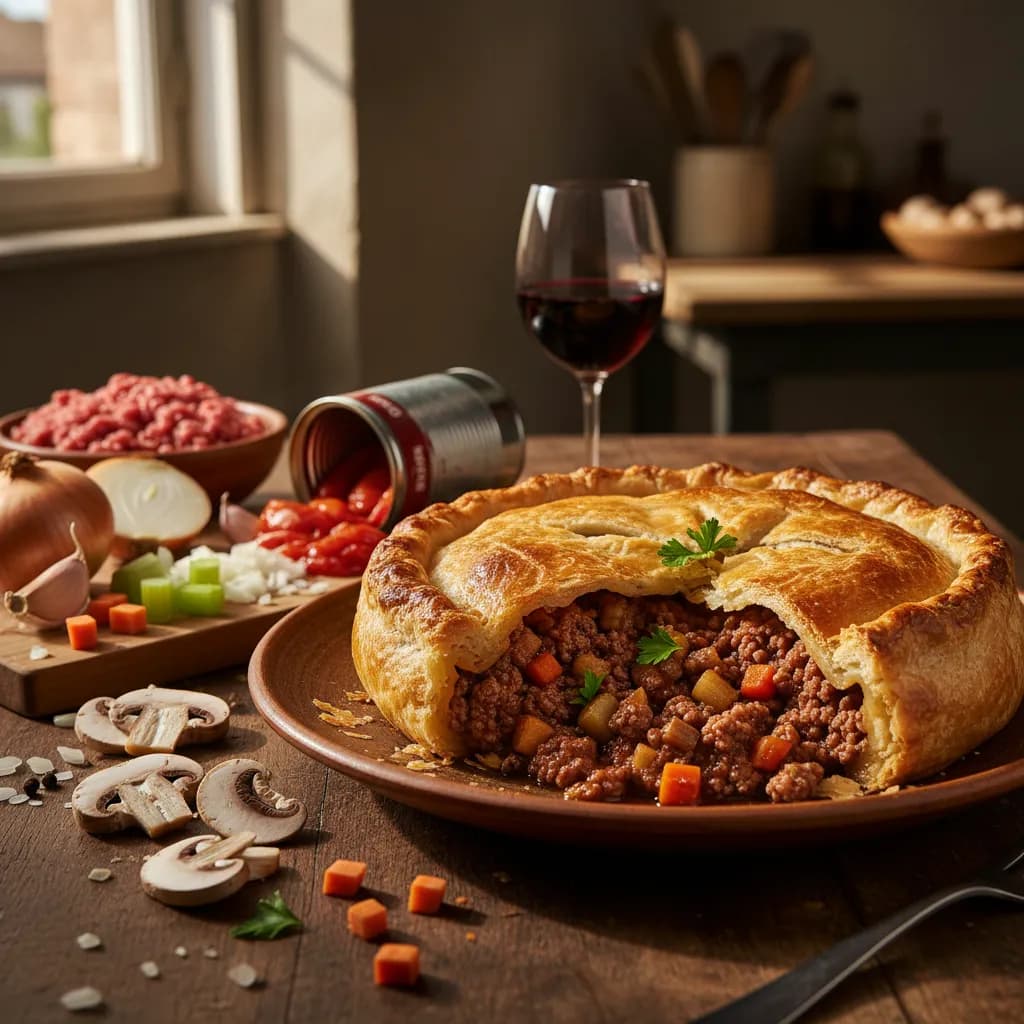 Empadão de Carne com Massa Folhada