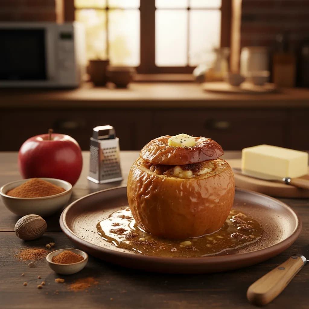 Maçã Assada no Micro-ondas