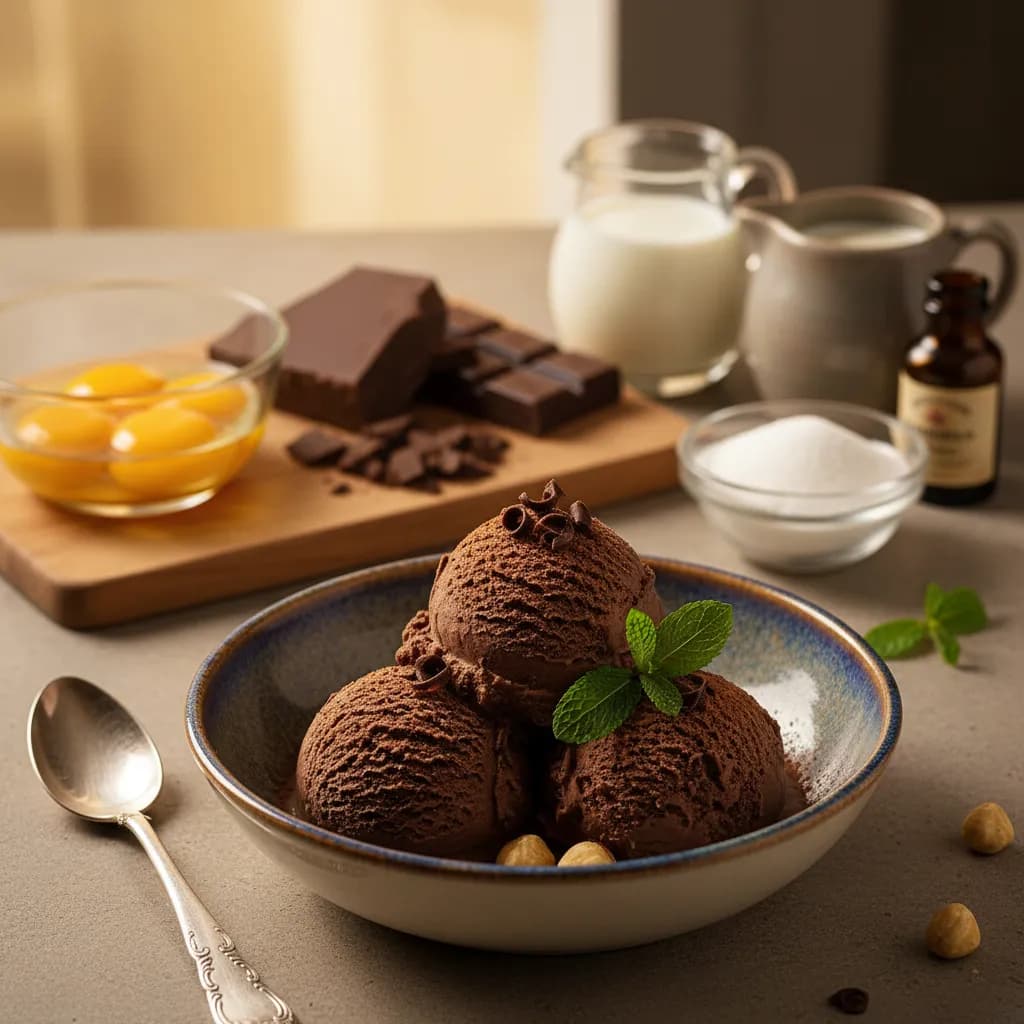 Sorvete de Chocolate Cremoso da Avó