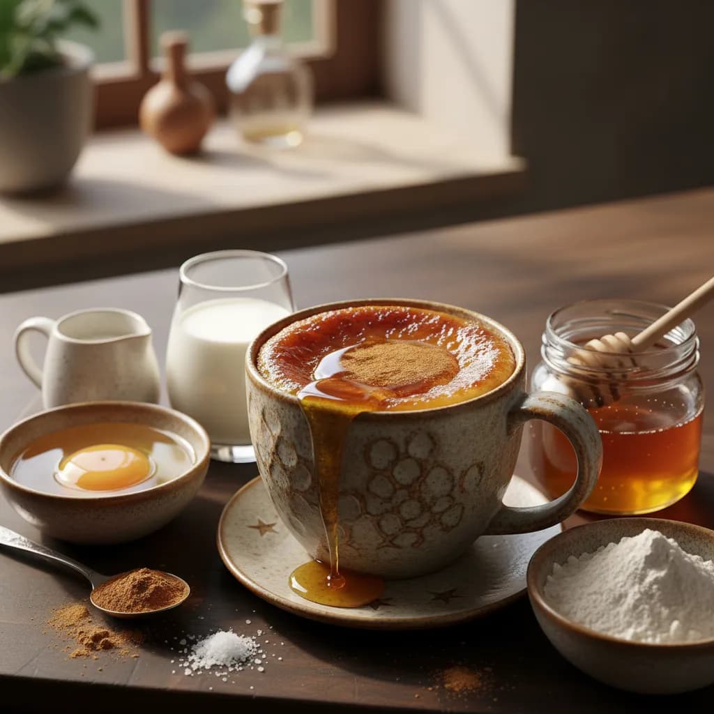 Pudim de Mel na Caneca (Micro-ondas)