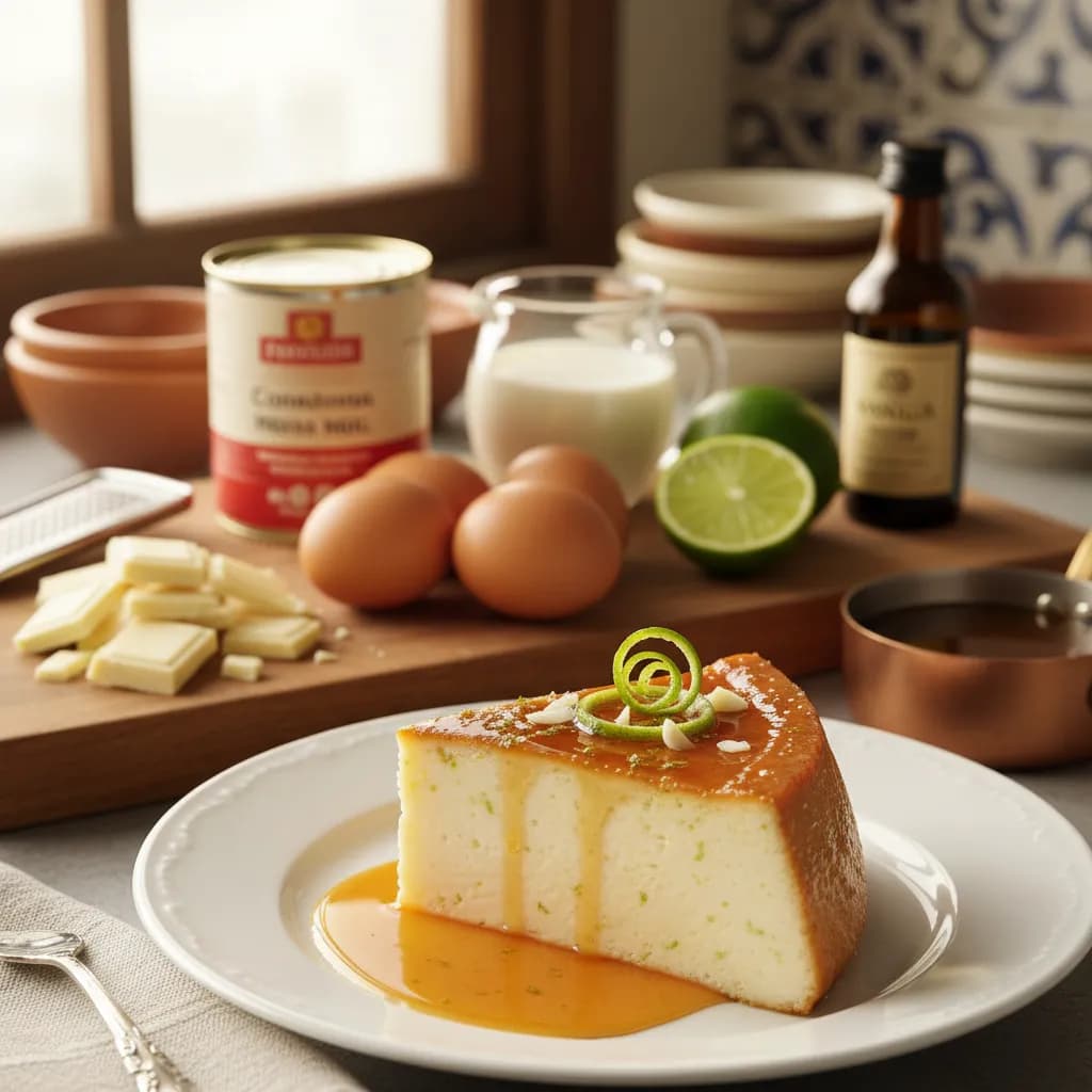 Pudim de Chocolate Branco e Lima