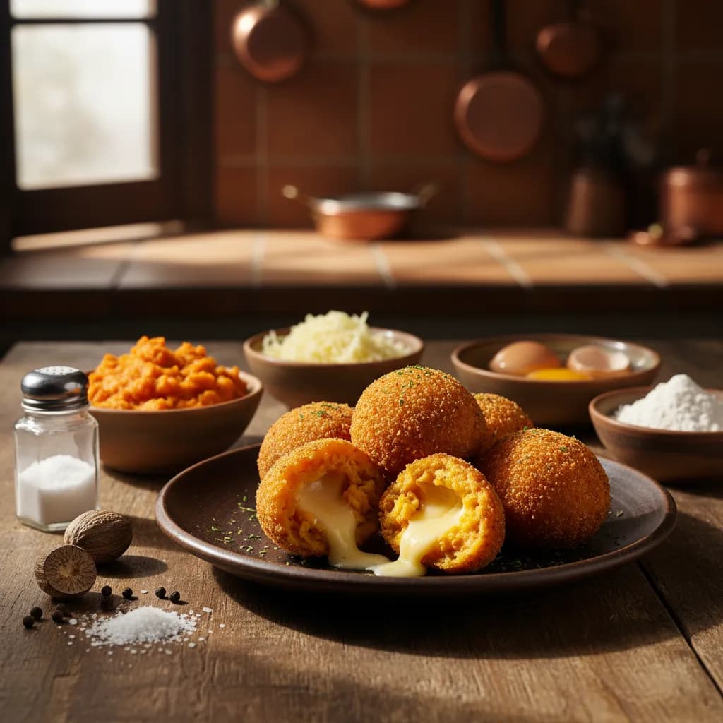 Bolinhos de Batata Doce e Queijo