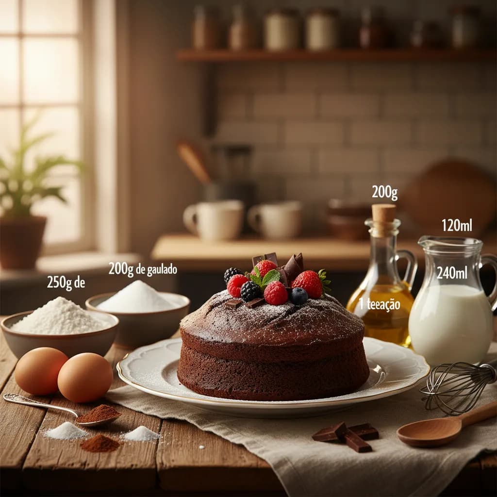 Um Delicioso Bolo de Chocolate