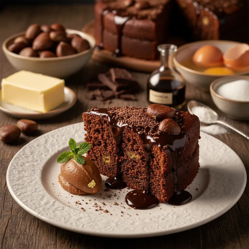 Bolo de Castanhas e Chocolate