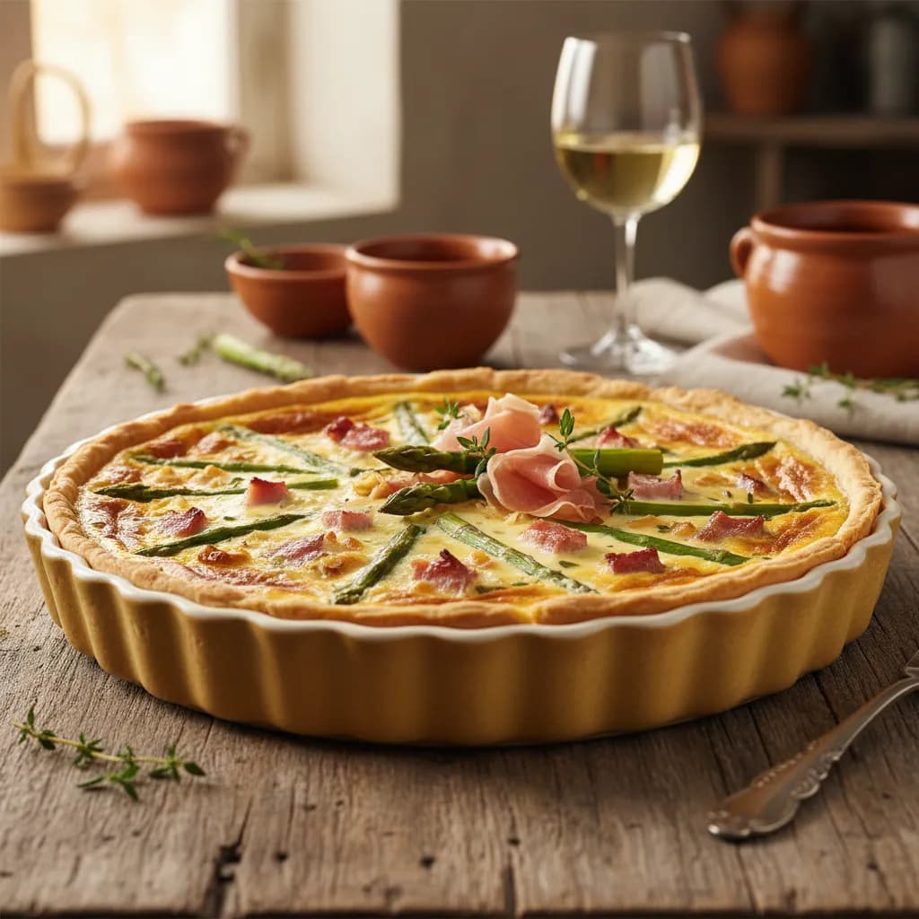 Quiche de Espargos e Presunto