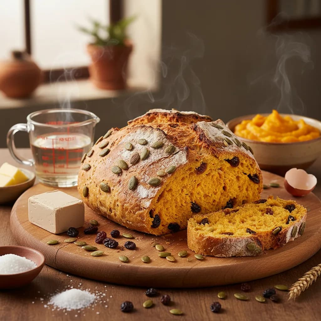 Pão de Abóbora com Sementes e Passas