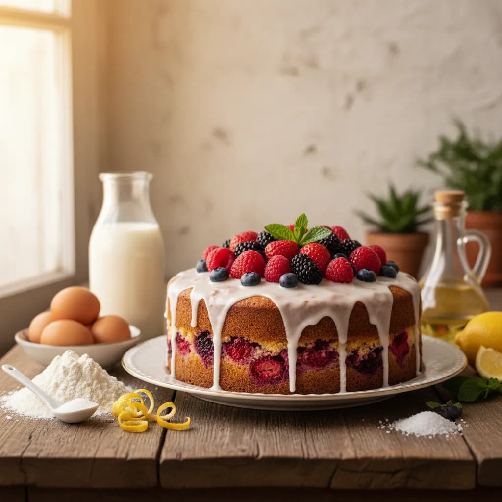 Bolo de Frutos Vermelhos