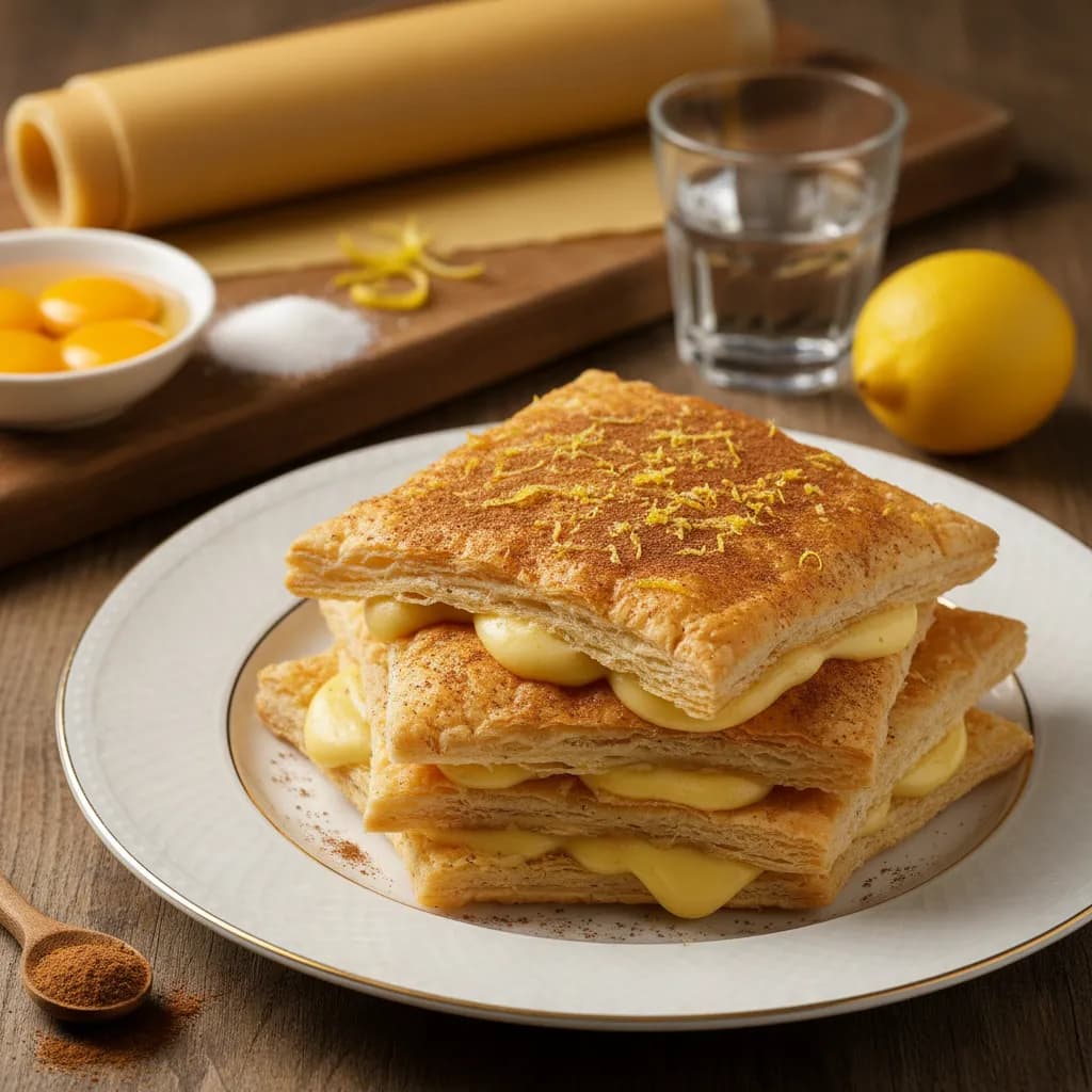 Bolo com Massa Folhada e Ovos Moles