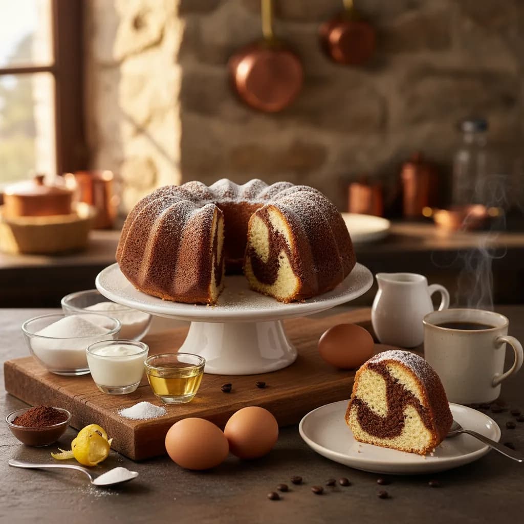 Bolo de Iogurte Marmoreado