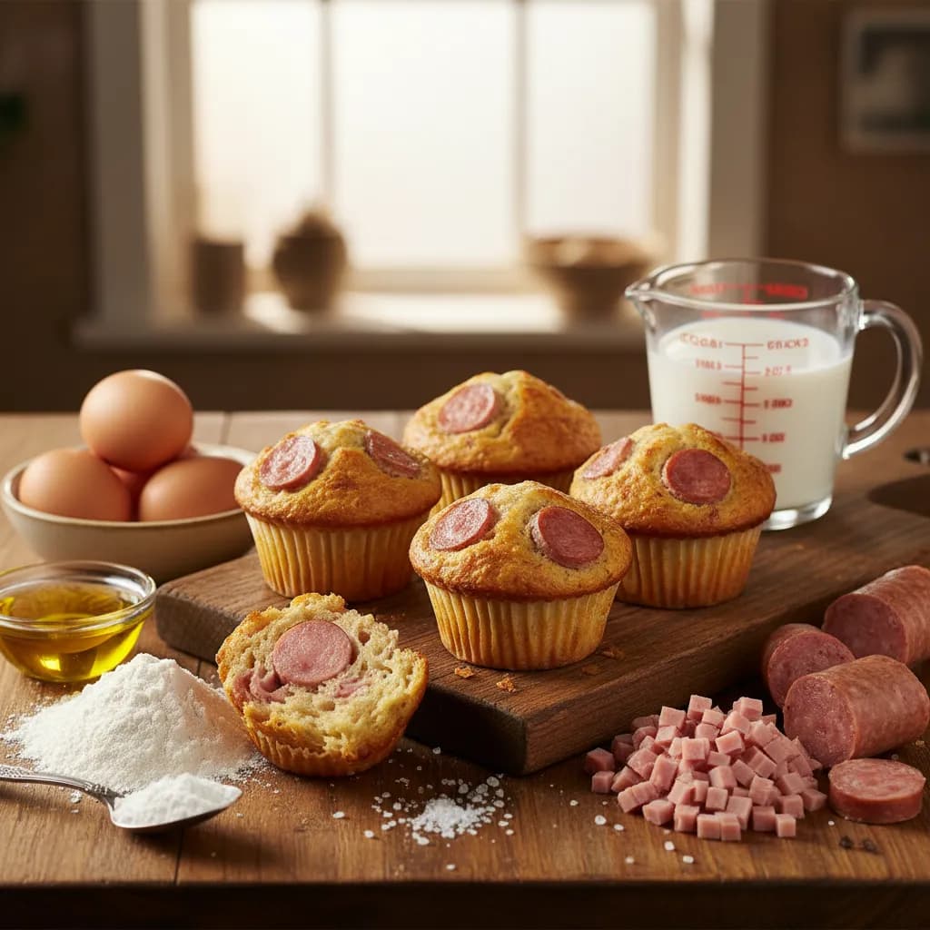 Queques de Fiambre e Salsicha