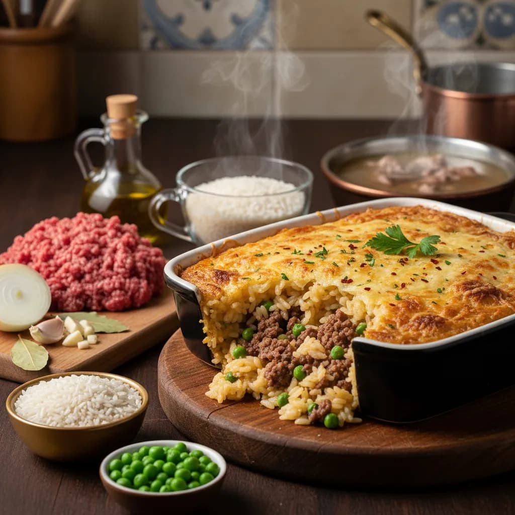 Empadão de Arroz com Carne