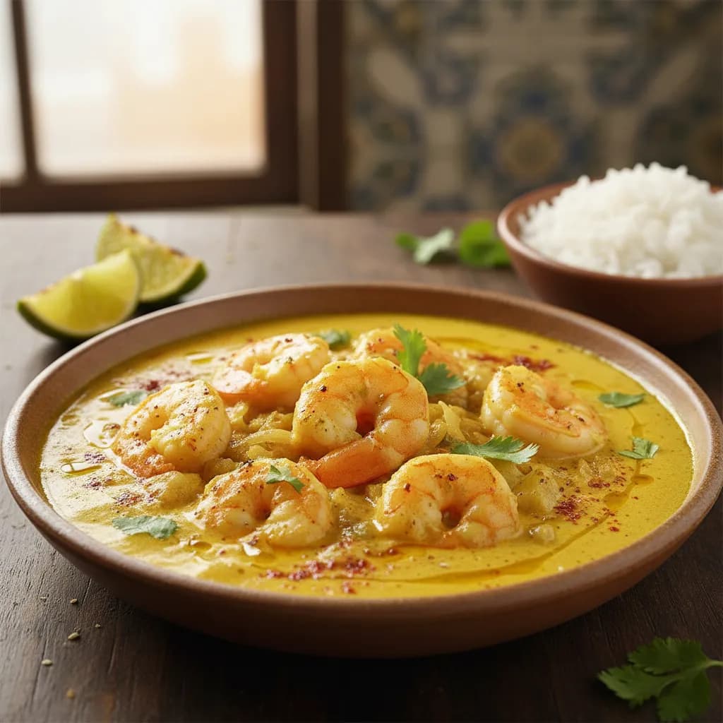 Caril de Gambas em Leite de Coco