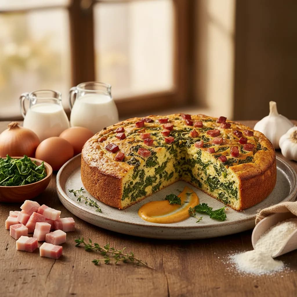 Bolo de Couve e Bacon