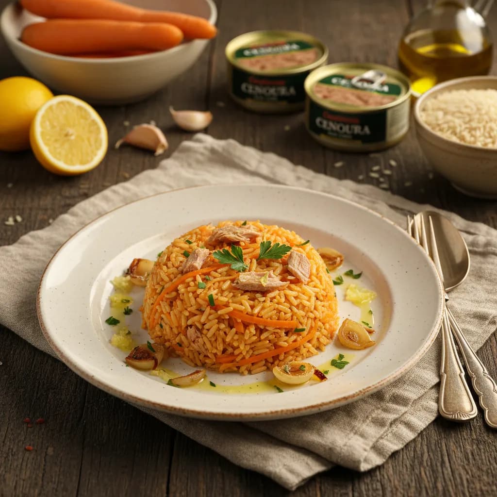 Arroz de Cenoura com Atum