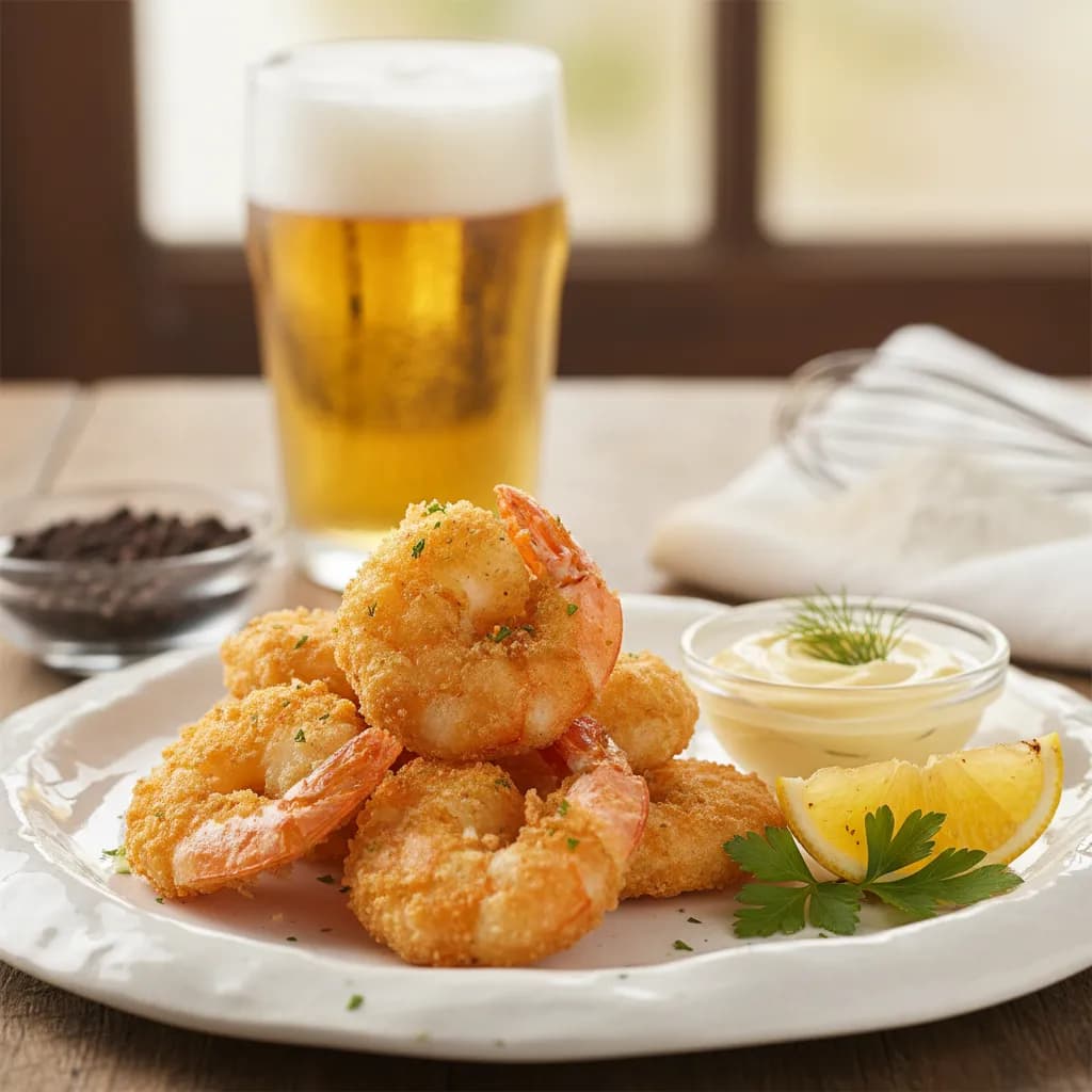 Camarão Frito com Cerveja