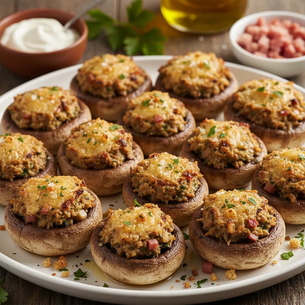 Cogumelos Recheados à Portuguesa