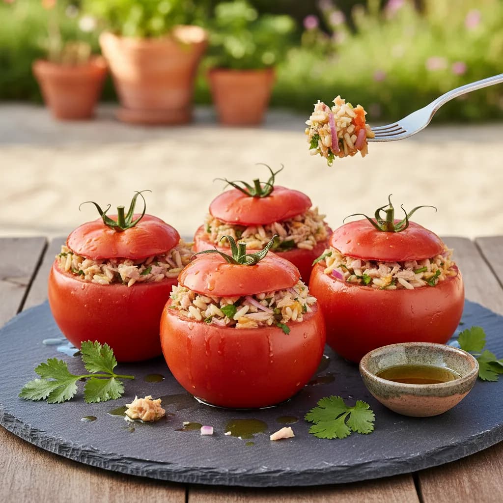 Tomates Recheados Com Arroz E Atum
