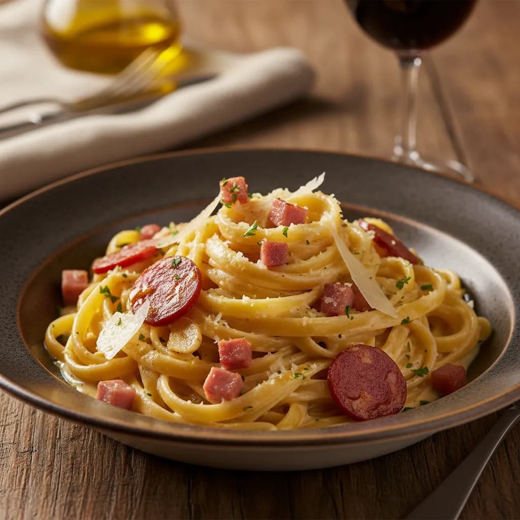 Tagliatelle com Queijos e Fumados