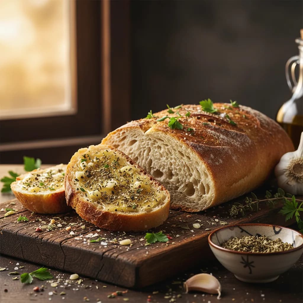Pão de Alho e Orégãos Caseiro