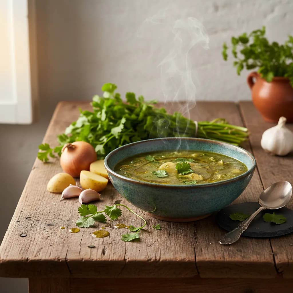 Sopa de Coentros com Nabicas