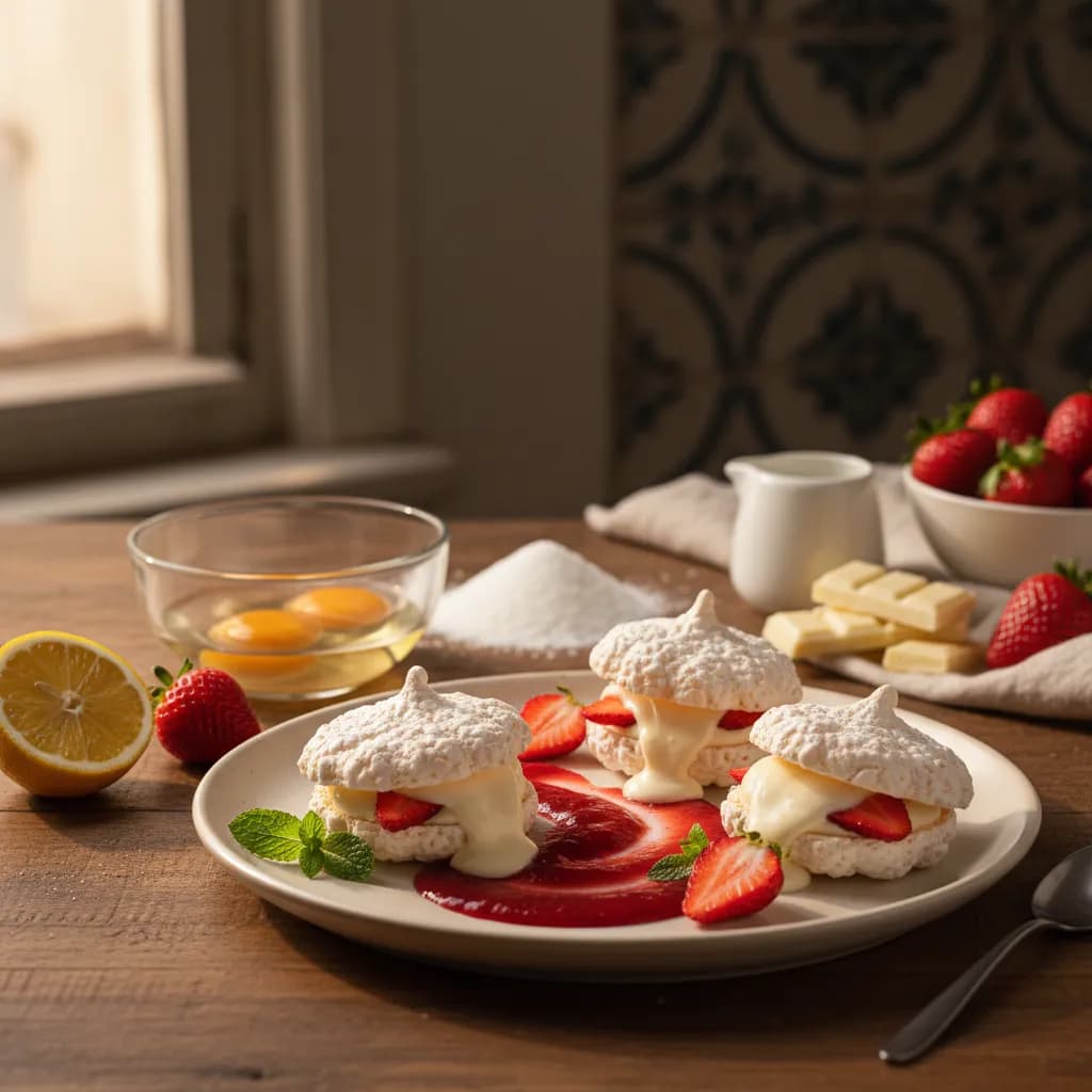 Suspiros de Morango Cremosos