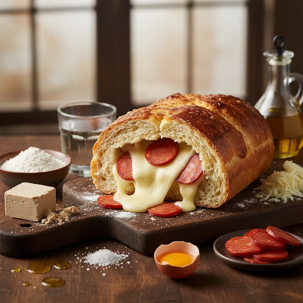 Pão Recheado com Chouriço e Queijo