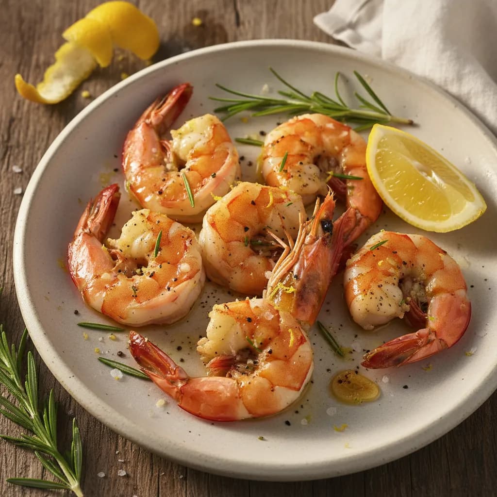 Camarões Marinados no Alecrim e Limão