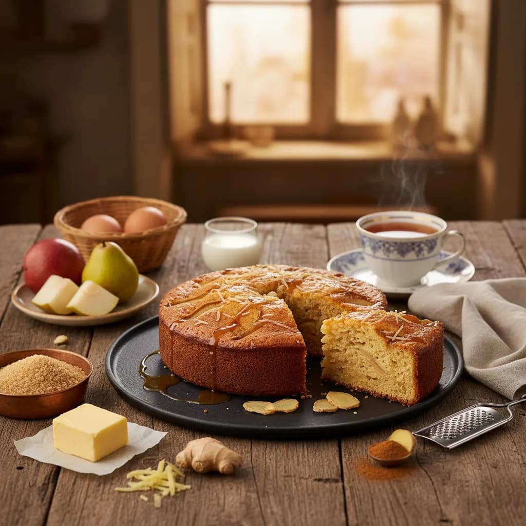 Bolo de Pera e Gengibre