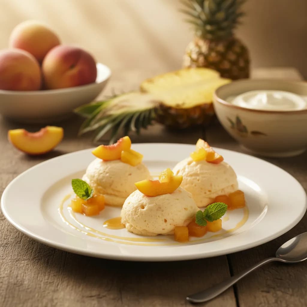 Mousse de Pêssego e Ananás