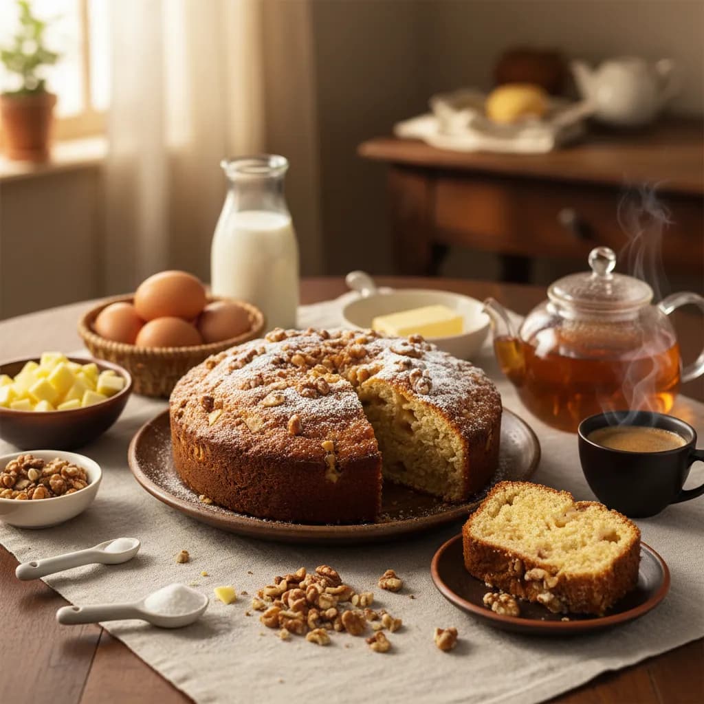 Bolo de Maçãs e Nozes
