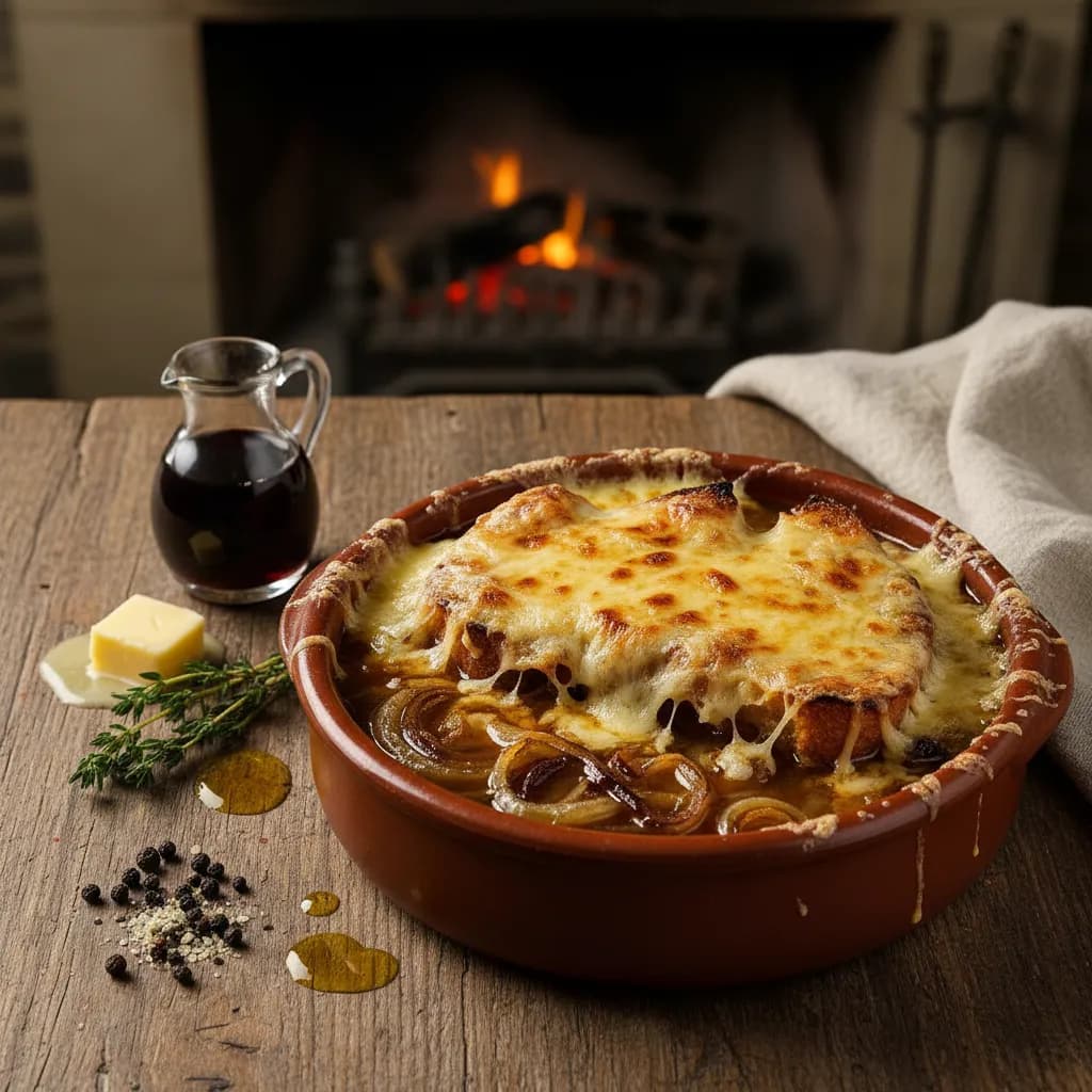 Sopa de Cebola Gratinada à Portuguesa