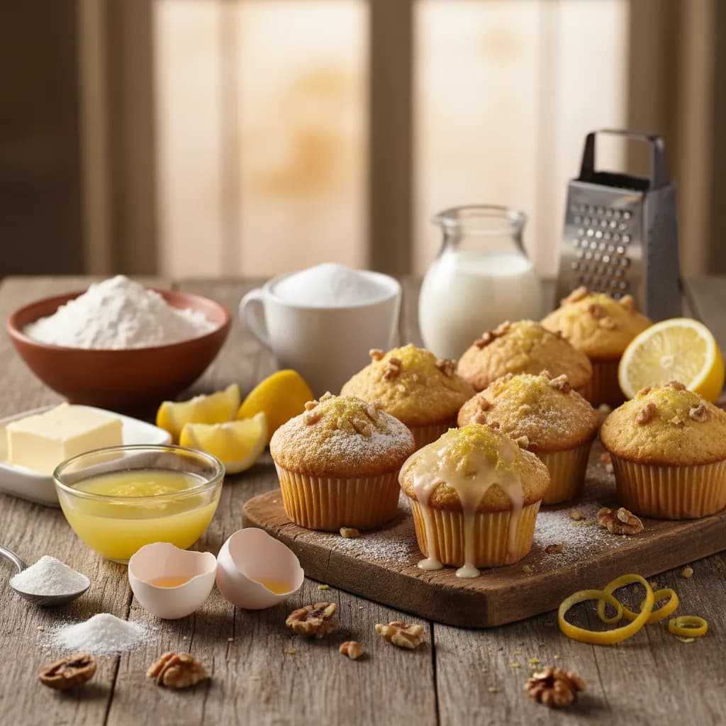 Queques de Limão e Noz