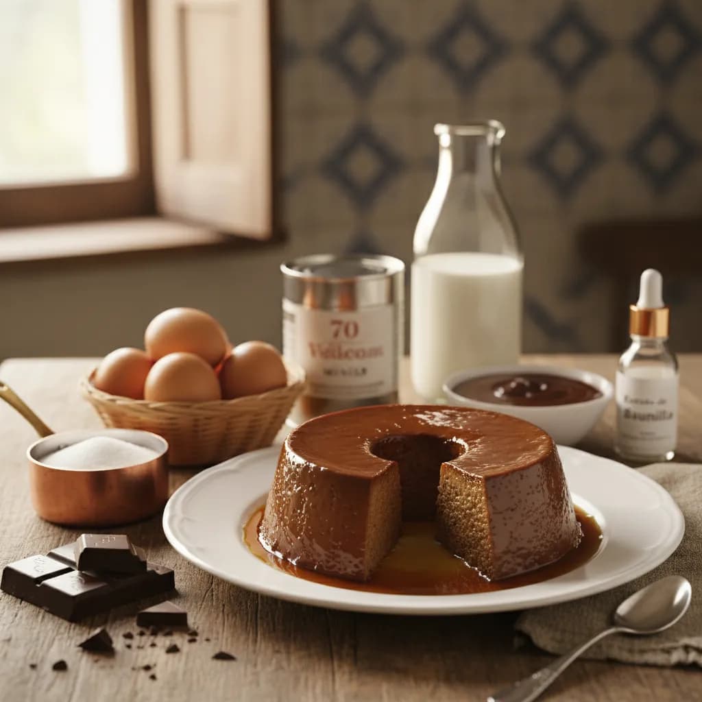 Pudim Flan de Chocolate Divinal