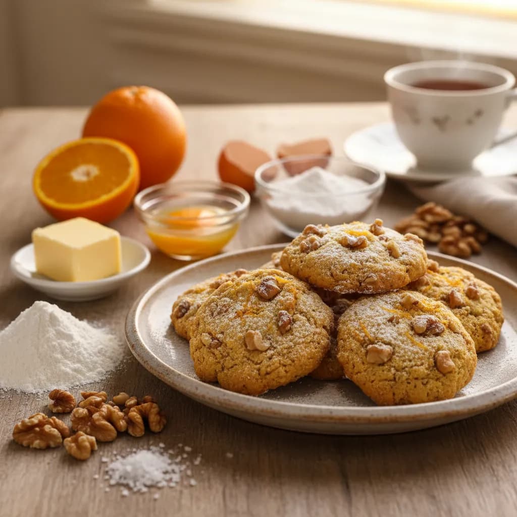 Biscoitos de Laranja e Noz
