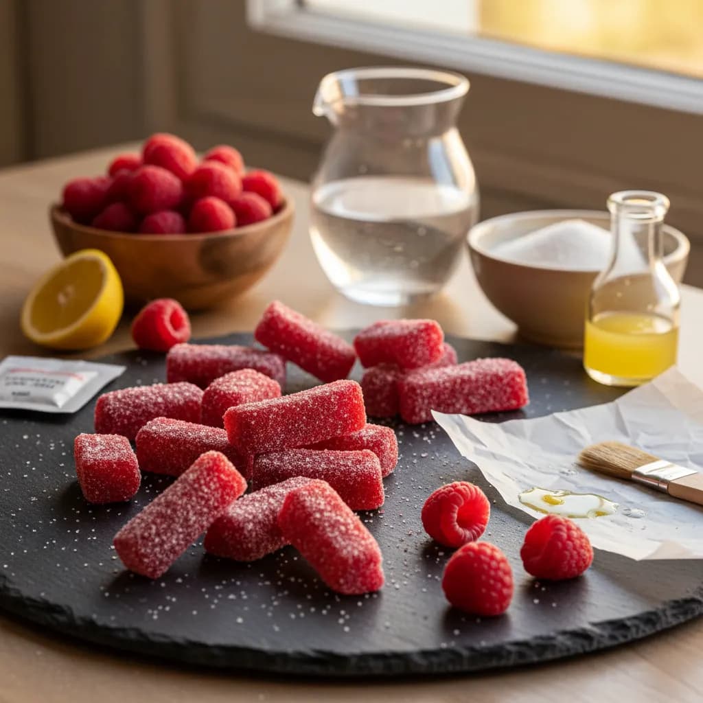 Gomas de Framboesa Caseiras