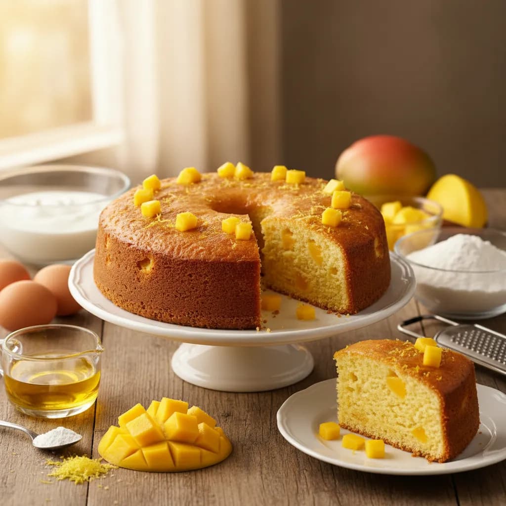 Bolo de Iogurte com Manga