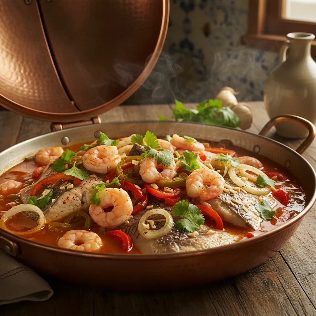 Cataplana de Raia e Camarão