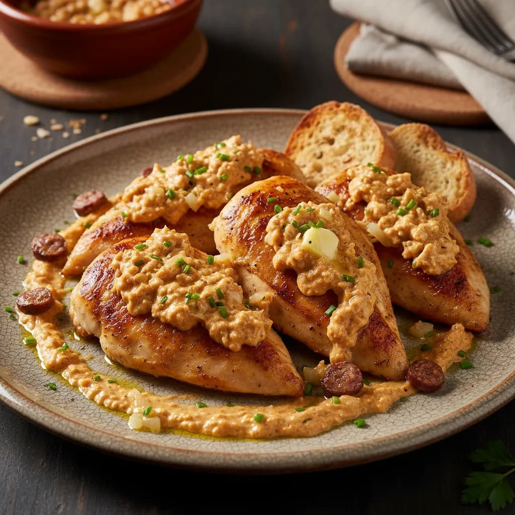 Peitos de Frango no Forno com Molho de Farinheira