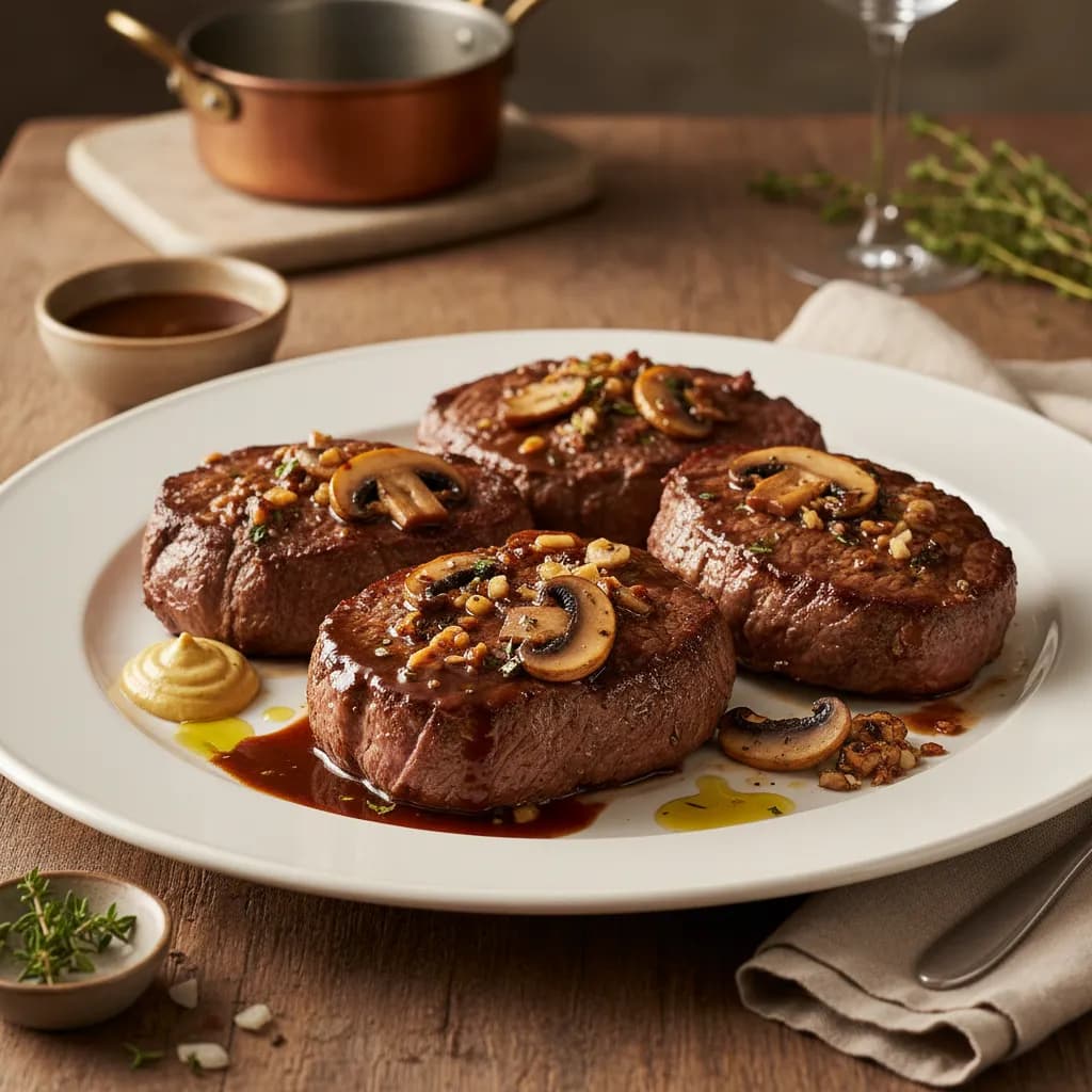 Bifes ao Café com Cogumelos